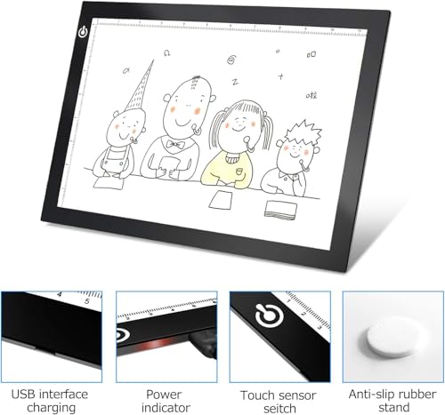Looeoodoo MS-A4B Black A4 Dimmable Led Artcraft Light Box Tracer Slim Light Pad Portable Tablet thumb #2