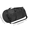 Gym Duffle Bag with Shoe Compartment Foldable Men Women Travel Fitness Holdall Barrel Sports Bags - Shoulder Strap Swimming Football Basketball Tennis Luggage Weekender Light Weight Dry Bags (Black) #5