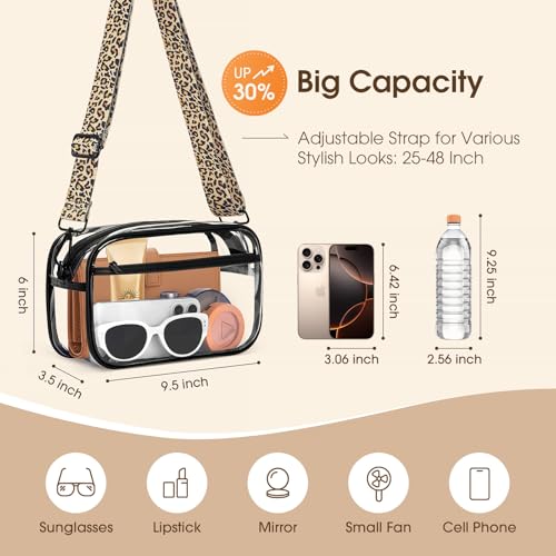 Clear Bag For Stadium Events, Clear Purse for Women Stadium Approved Crossbody Bags, Bag for Concerts Sports Events Festivals4