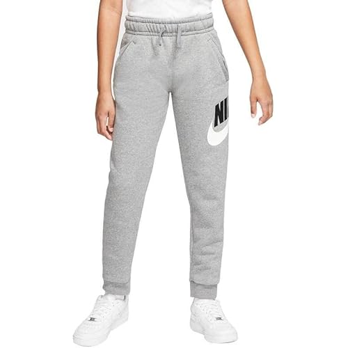 Nike Boy's Sportswear Club + HBR Pants (Big Kids) Carbon Heather/Smoke Grey MD (10-12 Big Kid)