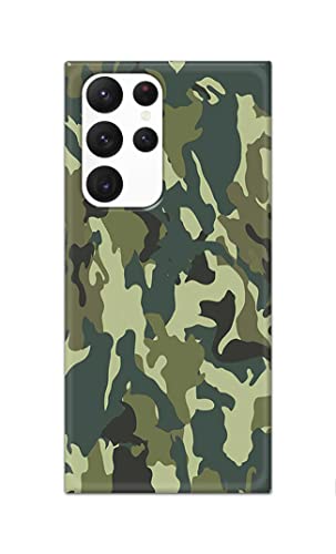 Image of Printed Hard Back Cover Case for Samsung Galaxy S22 Ultra 5G Back Cover (Green Army Camouflage) -1803
