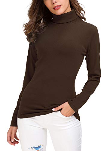 Women's Long Sleeve Turtleneck Sweater Slim Fitted Knitted Pullover Sweater Tops4