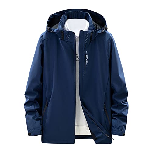Sunnyuk Chubasquero ligero para hombre, resistente al agua, transpirable: hombres resistente a la intemperie, otoño elegante, chaqueta de entretiempo enrollable, cortavientos para ciclistas, camping