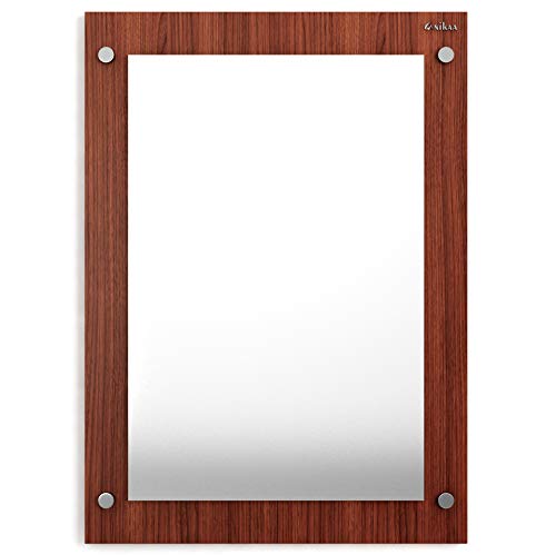Image of Anikaa Oliva Engineered Wood Dressing Wall Mirrors /Wall Hanging Dressing Mirrors /Plain Decorative Wall Mirror /Dressing Table for Bed Room /Wall Mounted Dressing Mirror for Living Room (Walnut)