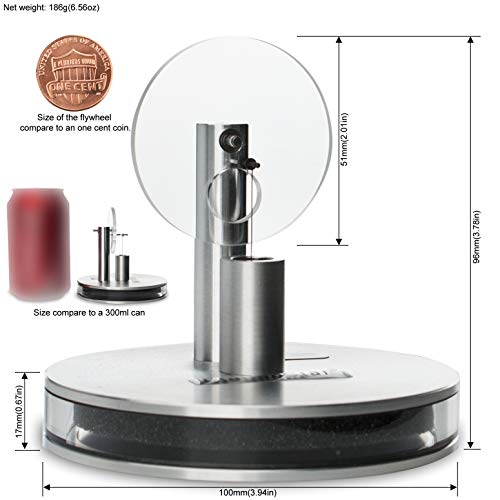 DjuiinoStar High Performance Low Temperature Stirling Engine: Rotate Hours on A Thermos, Quiet, Great Coffee Cup Stirling Engine DLTD-203