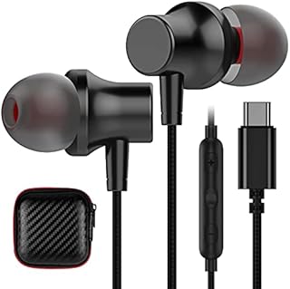 USB C Headphone, COOYA USB Type C Earphones Wired Earbuds Magnetic Noise Canceling in-Ear Headset with Microphone for iPad Pro Samsung Galaxy S21 Ultra S20 FE S22 Note 20 10 A53 Pixel 6 Pro 5 Oneplus