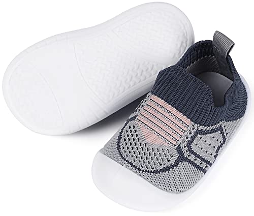 Sisttke Baby Shoes Girls Boys Toddler Socks Breathable Baby Slippers Infant First Walking Sneaker Non Slip Soft Rubber Sole,Dark Blue thumb #4