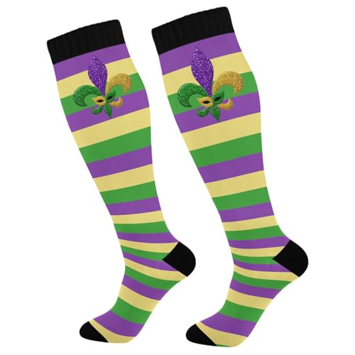 Image of Wusikd Heartbeat Symbol Compression Socks for Women and Men Circulation Black Long Socks for Athletic Running 1