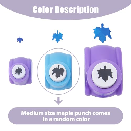 SUPERFINDINGS 3Pcs 3 Sizes Maple Leaf Paper Punch Hole Puncher Plastic Alloy Crafting Scrapbook Punches for Crafts Card Making DIY Albums Photos 7.5mm-23mm