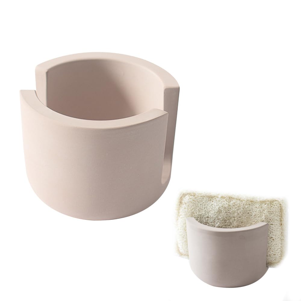 Dongker Brown S Diatomite Sponge Holder,Quick Dry Dish Soap Sponge Organizer,Water Absorbing Sink Stone Drying Caddy For Kitchen Bathroom Sink