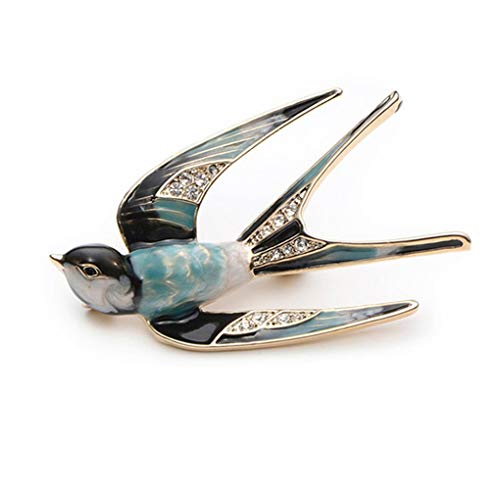 Meolin Lovely Enamel Swallow Brooch Pins Rhinestone Animal Bird Collection Custom Accessories Jewelry Gifts Women Teen Girls