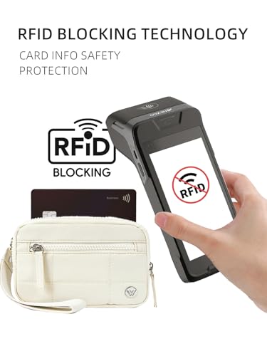 Image of WESTBRONCO Wristlet Wallets for Women - RFID Blocking Quilted Nylon Phone Wallet, Card Holder Purse for Travel & Everyday Use