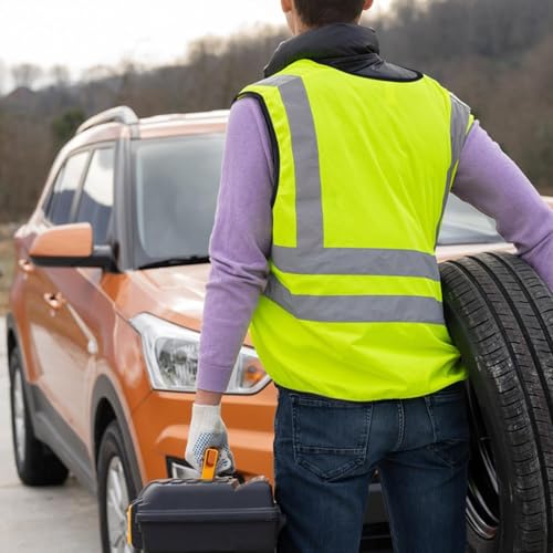 Image of XPCARE Reflective Safety Vests For Women Men, High Visibility Security Vest Pockets and Zipper Front Construction Work Vest