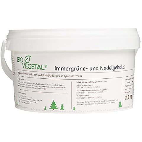 BioVegetal Immergrüne Pflanzen und Tannendünger mit Guano und natürlicher Langzeitwirkung durch Fixierung der Nährstoffe durch Ton-Humus-Komplex Cover