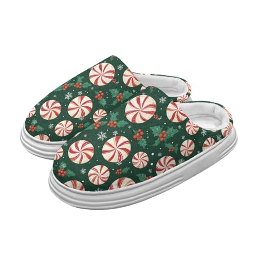 Womens Mens Thick Sole Flannel Lined Slippers Fall Winter Soft Cozy Non-Slip Casual Warm House Shoes