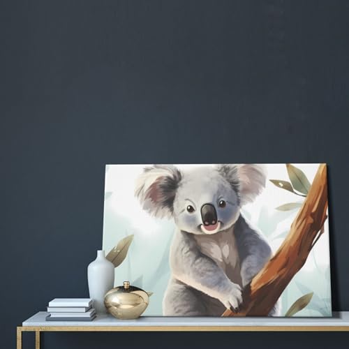 Impression sur toile koala et papillon décoration murale salon chambre 40x60 cm