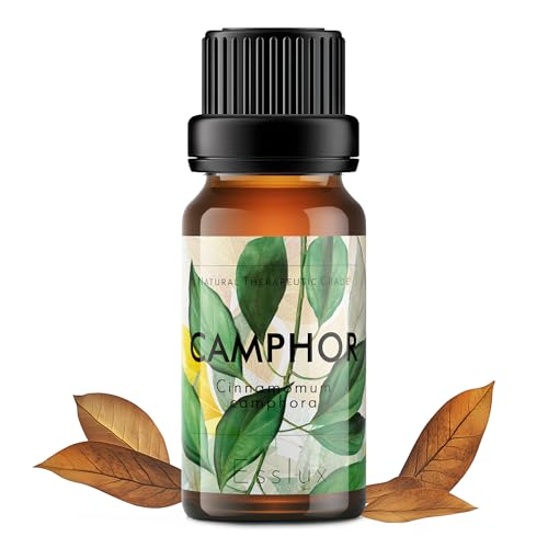 Image of Esslux Camphor Essential Oil - 100% Pure Natural Camphor Oil for Aromatherapy & Skin Care | Refreshing & Invigorating Scent for Diffuser, Massage & DIY Projects - Therapeutic Grade - 15 ML