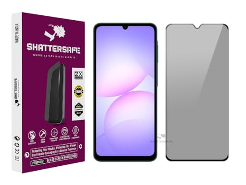 Image of Anti-Spy Privacy Tempered Glass Compatible For Samsung Galaxy A07 [Pack of 1]. 9H Hardness, Anti-Scratch, Edge-to-Edge Protection With Easy Installation Kit & Case Friendly Fit.