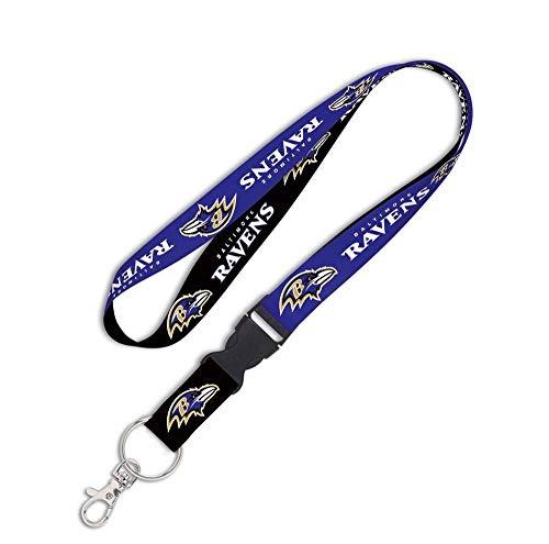 Tour de cou NFL Ravens Wincraft de 1,9 cm avec boucle clipsable
