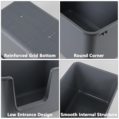 Arenero para gato plástico grande 2 unidades con pala gris miniatura 3