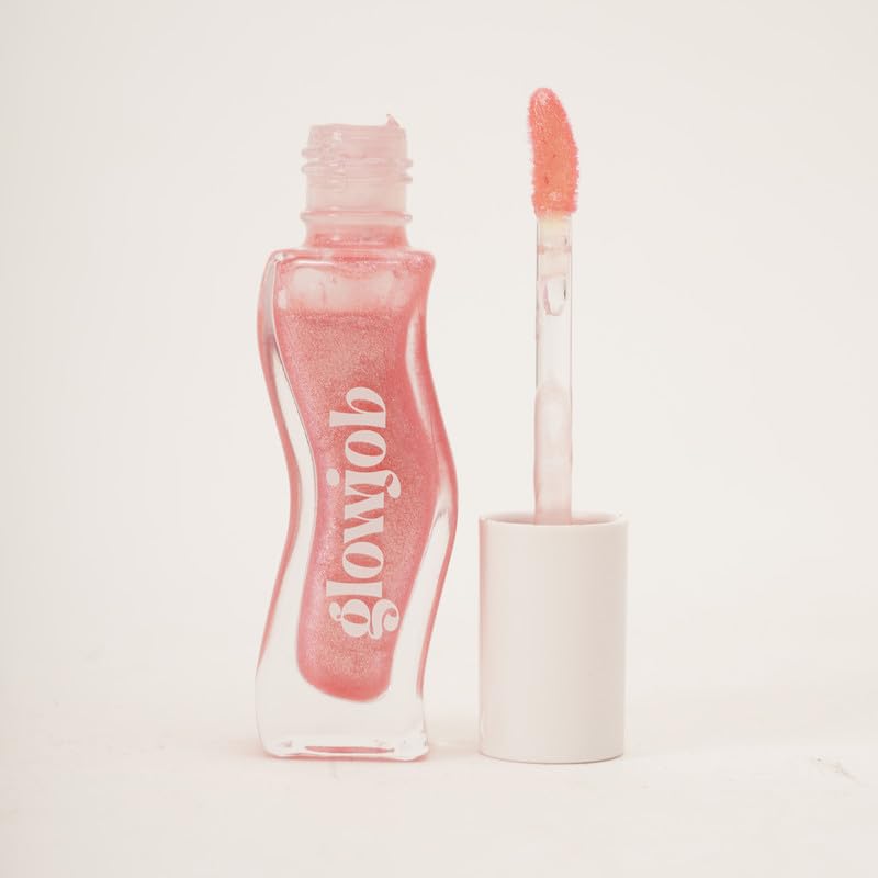 Image of Glowjob Champagne Stain Pink Lip Oil - Hydrating Glossy Lip Oil with Sheer Pink Tint, Lightweight Non-Sticky Shine, Nourishing Soft Stain Finish