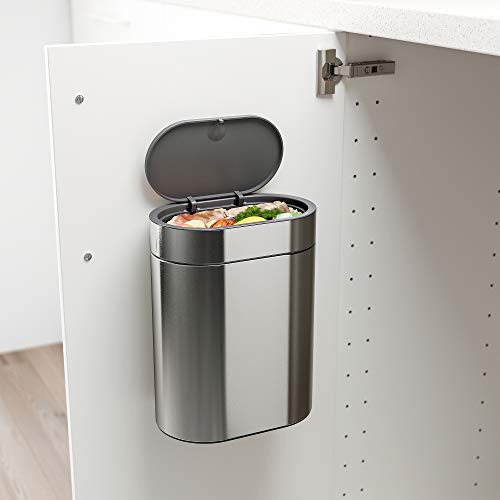 Image of Ikea BROGRUND Touch top bin, stainless steel, 4 l (1 gallon)