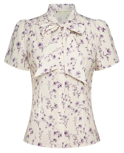 Blusa Vintage Mujer con Lazo en el Cuello – Elegancia Retro para Oficina y Looks Femeninos