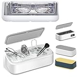 Ultraschallreiniger, 45000 Hz, Schmuckreiniger, Brillenreiniger, tragbare Schallreinigung, professionelle Ultraschallreinigungsmaschine für Schmuck, Halsketten, Ringe, Brillen, Uhren, Zahnprothesen