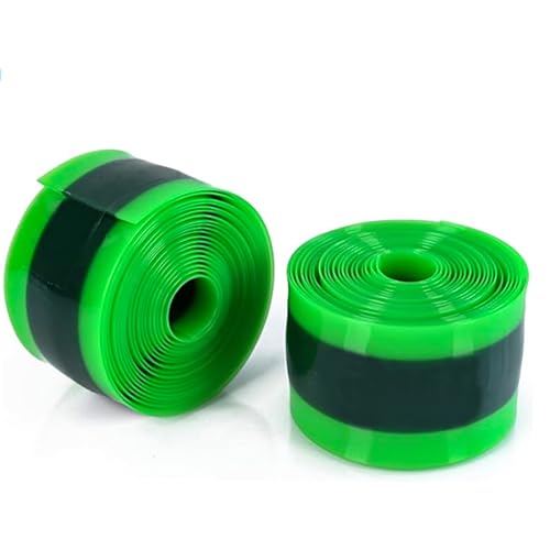 2Pcs Forro de Neumáticos de Bicicleta 3.8*0.1*230cm, Protector de Tubo Interior de Bicicleta de Montaña, Almohadilla de Forro a Prueba de Pinchazos Compatible con 700C 62,2cm/66cm/73,7cm (negro+verde)