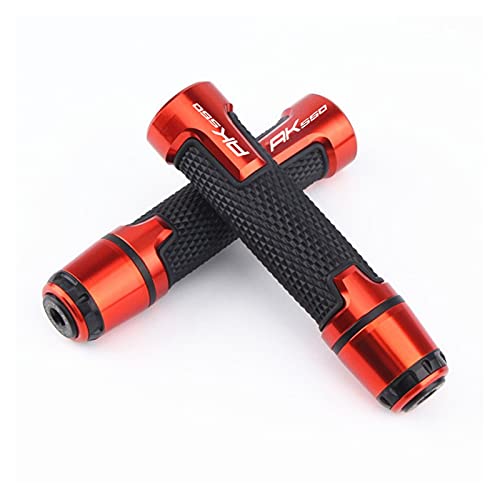 Poignées KYMCO AK550 anti vibration guidon 22mm bouchons aluminium orange