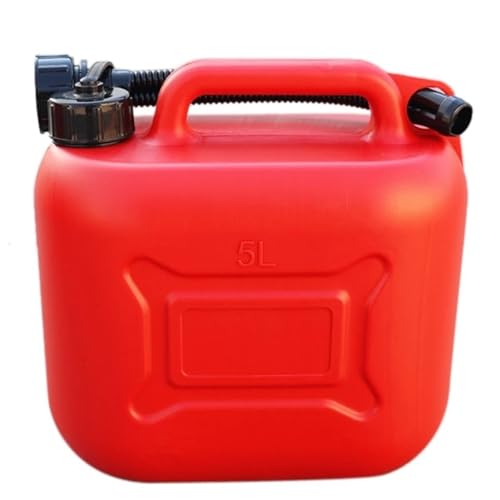 NADCFN Depósito de Combustible Tanque de Combustible para Coche de 5L, contenedor de Gasolina de plástico de Repuesto, Portador de Combustible antiestático con tubería para Bidón de Gasolina