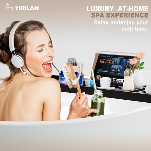 image for Yirilan Foldable Bathtub Caddy, Expandable Bath Tray, Unique House War