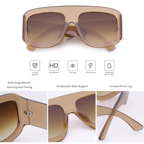 Oversized Trendy Square Aviator Sunglasses for Women Men Big Designer Inspired Flat Top Sun Glasses3