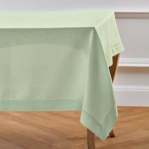 Solino Home Light Green Linen Tablecloth 60 x 144 Inch - Classic Hemstitch 100% Pure Linen Easter Tablecloth for Rectangle Tables - Machine Washable Table Cloth for Mother's Day, Wedding, Parties Solino Home Light Green Linen Tablecloth 60 x 144 Inch Classic Hemstitch 100 Pure Linen Easter Tablecloth for Rectangle Tables Machine Washable Table Cloth for Mothers Day Wedding Parties