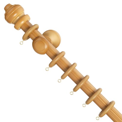 Elite 28mm Wooden Curtain Pole Set, Oak, 120cm