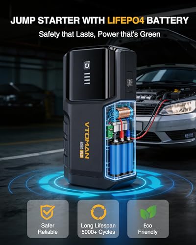VTOMAN VL3 Jump Starter Upgraded with LiFePO4 Battery, 3000A Portable Car Battery Booster for Up to 7.0L Gas and 5.0L Di - Additional View