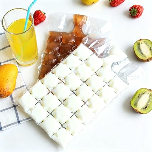 MAIKAOZAI 20pcs Ice Cube for Freezer Easy-Fill Ice Pop Bags Leakproof Bags for Cubes Flexible Storage