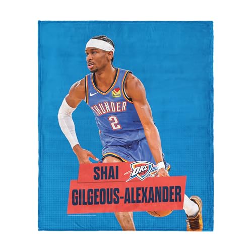 Oklahoma City Thunder Shai Gilgeous-Alexander NBA Silk Touch Throw Blanket 50x60 inches