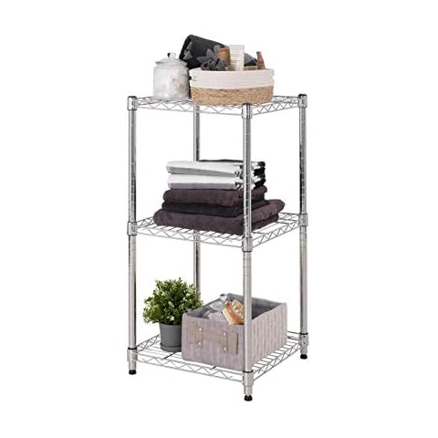 Heavy Duty Mini 3 Tier Chrome Corner Storage Unit 160KG UDL (Massive Load Capacity of 480KG) - 900mm H x 457mm W x 457mm D - FREE Next Working Day Delivery* Cover