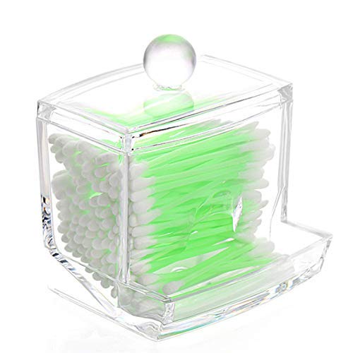 Demarkt Recinto de almacenaje para Bastoncillos algodón plástico Claro acrílico Bastoncillos Organizador Decoración del Hogar Caja de Algodón Caja de Varillas para Cosmético Claro Cover