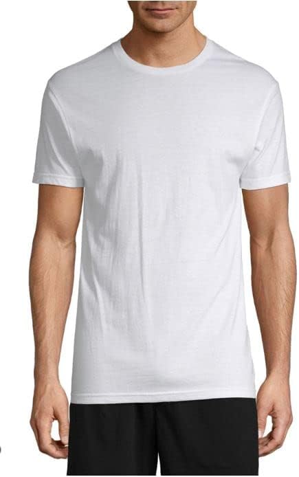 Stafford Mens Crewneck T-Shirts | Tall/Ex Tall Tagless Undershirts | 4 Pack (Large/Extra Tall) White