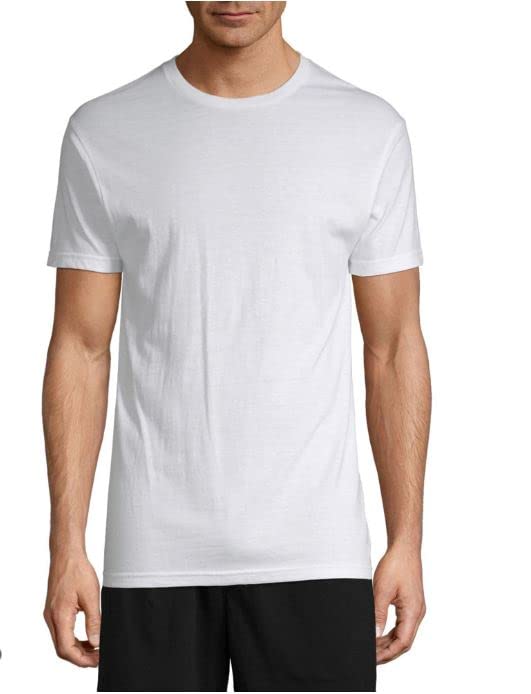 Stafford Mens Crewneck T-Shirts | Tall/Ex Tall Tagless Undershirts | 4 Pack (Large/Extra Tall) White
