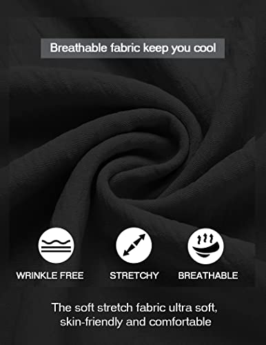 COOFANDY Men's Casual Henley Shirt Band Collar Short Sleeve Shirt Summer Beach Hippie T-Shirt4