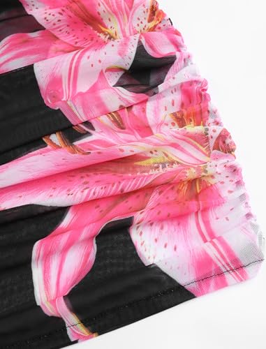 Image of ZAFUL Womens Swimsuit Cover Up Dress Draped Neck Tie Waist Coverup Bathing Suit Mesh Swim Beach Dress