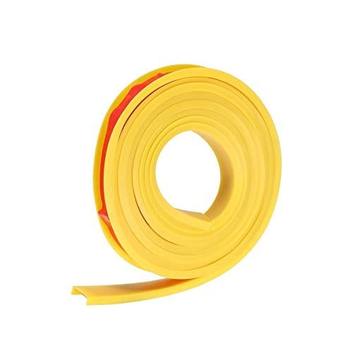 Image of uxcell U Shape Furniture Edge Banding, 2M Self Adhesive Flexible Edging Trim, 5x12mm TPE Edge Guards for Cabinets Furniture Repair Restoration, Yellow