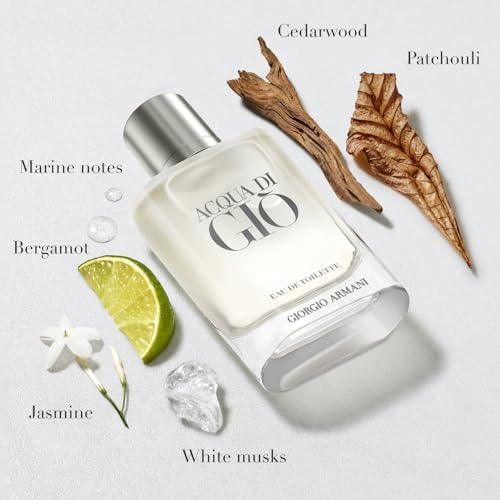 Armani Beauty - Acqua di Gio - Eau de Toilette - Cologne for Men - Long Lasting Fragrance with Bergamot notes, Jasmine, White Musks, Patchouli & Cedarwood – 3.3 Fl Oz - 1