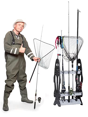 Wealers 16 Fishing Rod Holder Storage Rack Fishing Pole Stand Garage Organizer Space Saver, Designed To Holds Any Type Of Rod Or Hiking Sticks And Will Keep It Steady #TOP3
