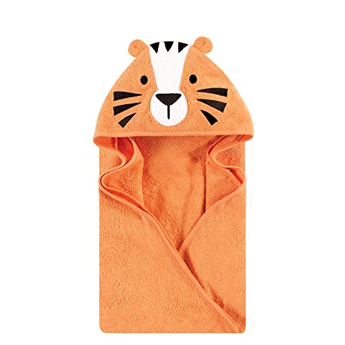 Image of Hudson Baby Unisex Baby Cotton Animal Face Hooded Towel, Tiger, One Size