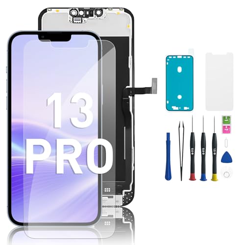 EXW for iPhone 13 Pro Screen Replacement 6.1 Full HD LCD Display Digitizer Quality Touch Screen with Repair Tools Waterproof Seal & Protector Compatible with A2483 A2636 A2638 A2639 A2640