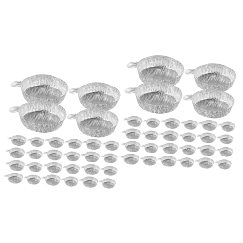 MUSISALY 2sets 42ml Aluminum Pie Pans Lids Disposible Weighing Trays for Lab Use 50pcs*2